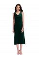 Cowl Neck Velvet Midi Length Cocktail Prom Dress / Homecoming Dress