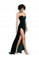 Sweetheart Fluid Velvet Prom Dress with High Split