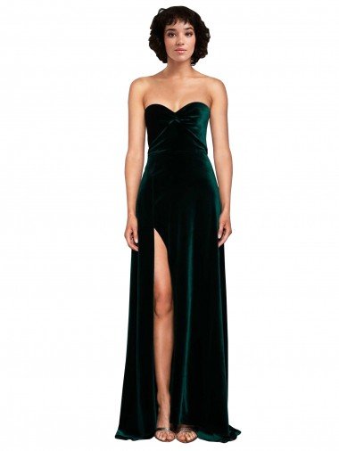 Sweetheart Fluid Velvet Prom Dress with High Split Canada